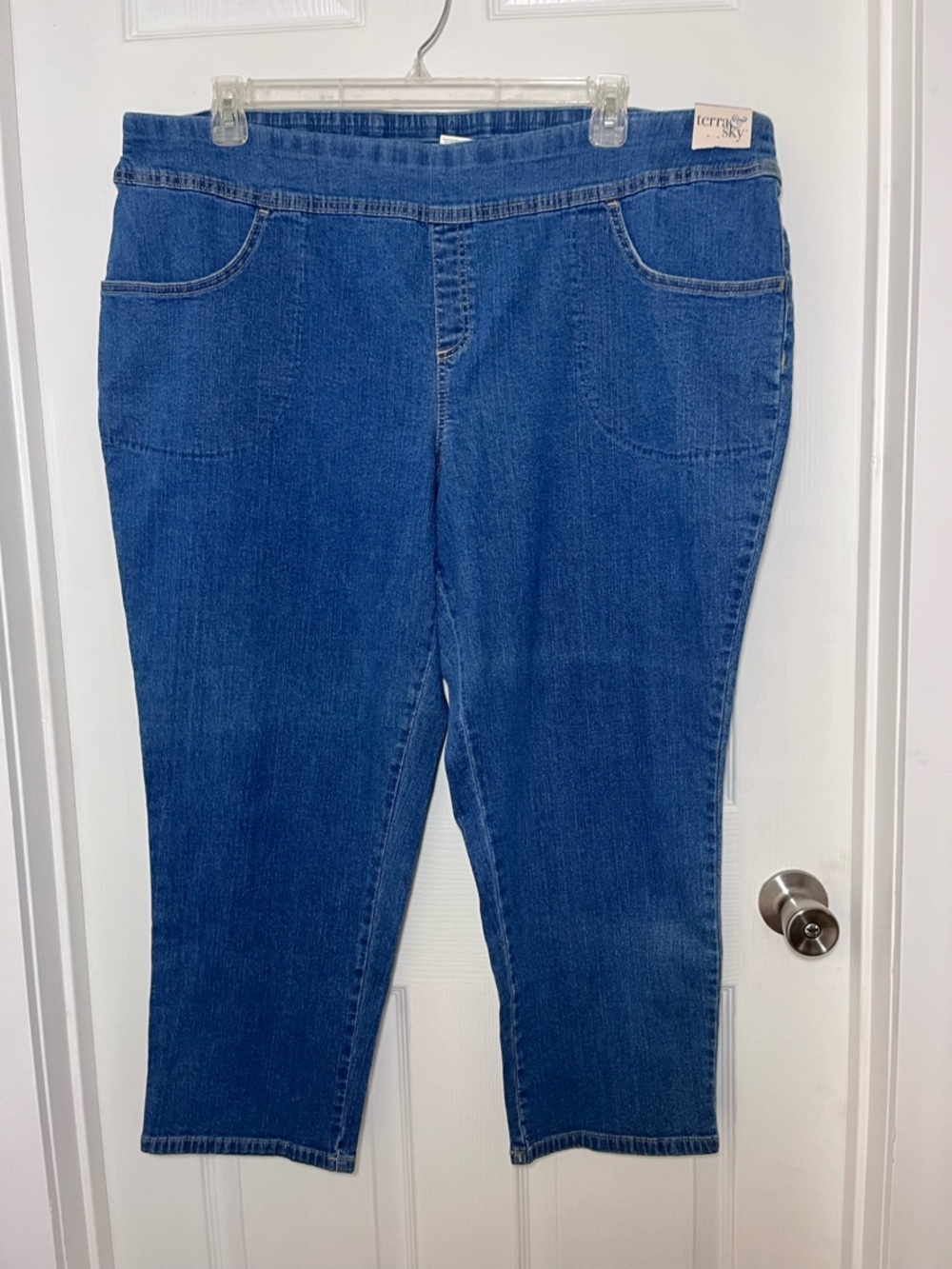 Terra & Sky Classic Blue Plus Petite Pull-On Ankle Jeans